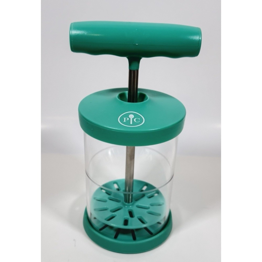 Pampered Chef Whipped Cream Maker Milk Frother Teal Green Manual Pump 2610‎
